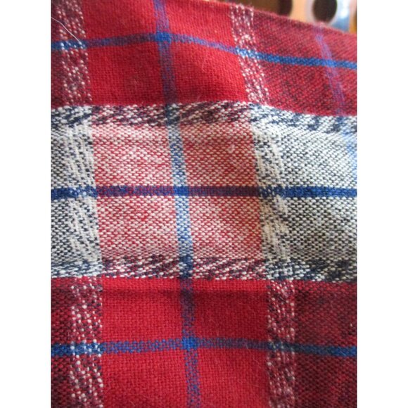 6/7 22" Waist Vintage Girl's Suspender Shorts Red Wool Plaid Pleated 1950's MCM - Picture 9 of 9